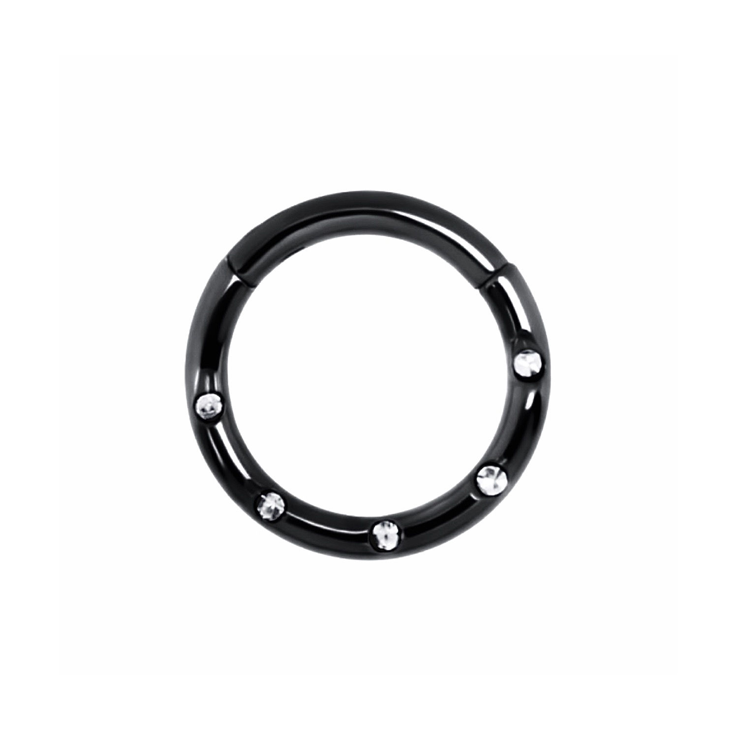 עגיל חישוק שחור עם זרקונים