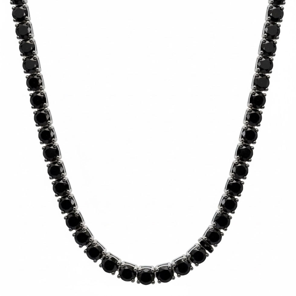 תמונה ממוזערת: שרשרת טניס אייס לגבר - קריסטלים שחורים