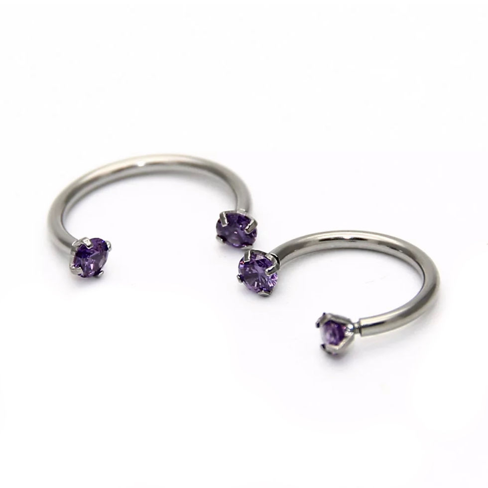 עגילי טיטניום סגולים, תכשיטים אלגנטיים