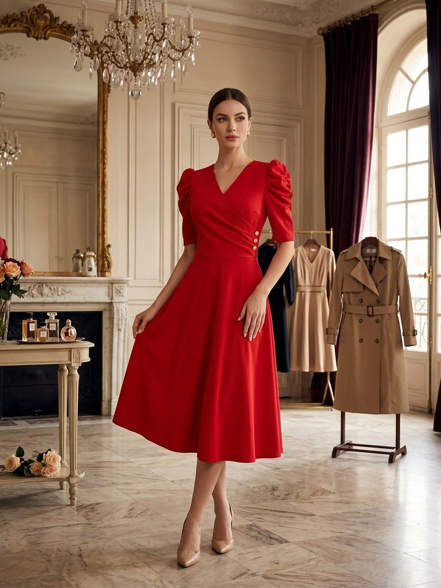 Thumbnail: Midi dress techno Crepe 