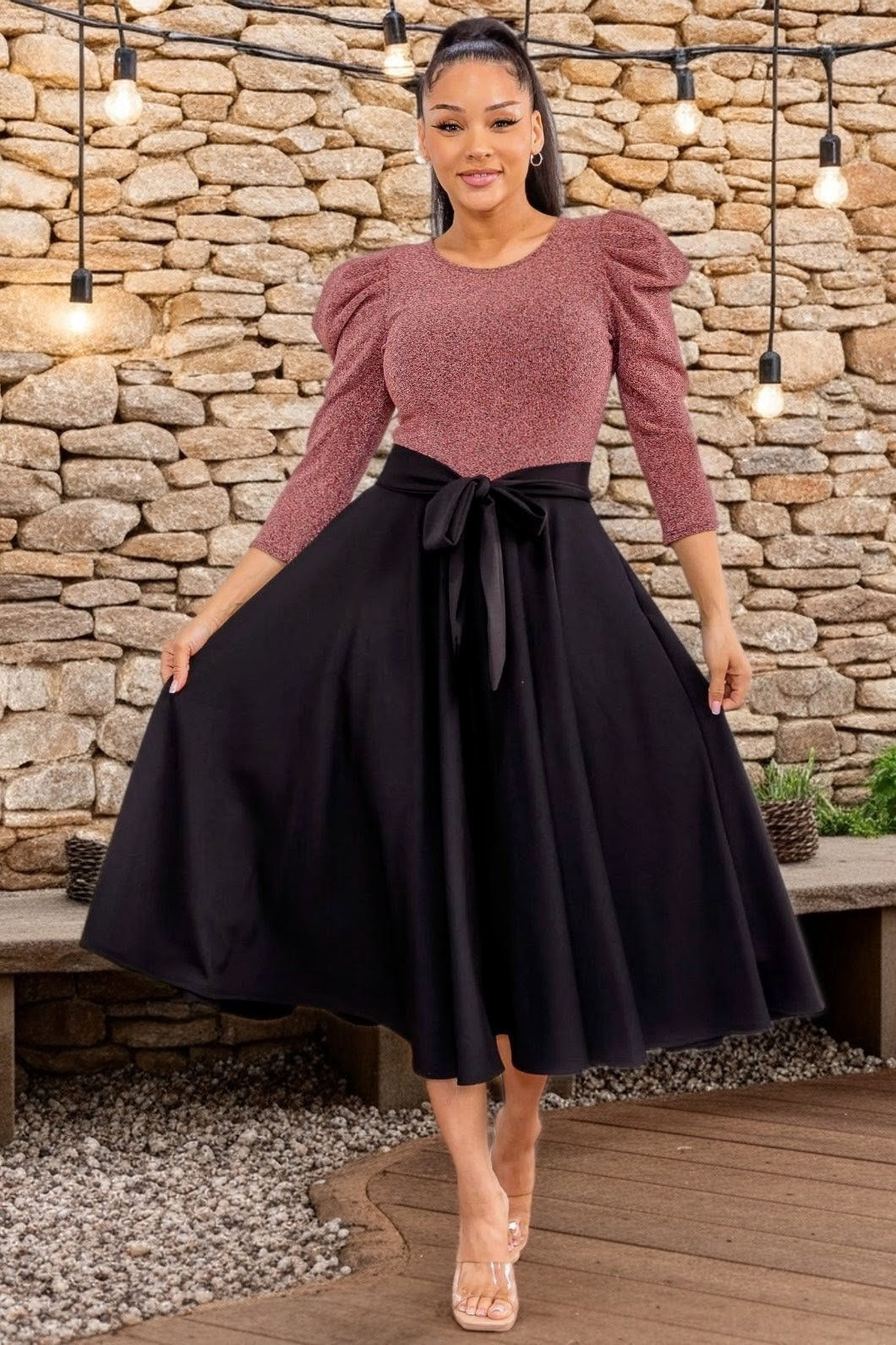 3/4 sleeve Maxi dress