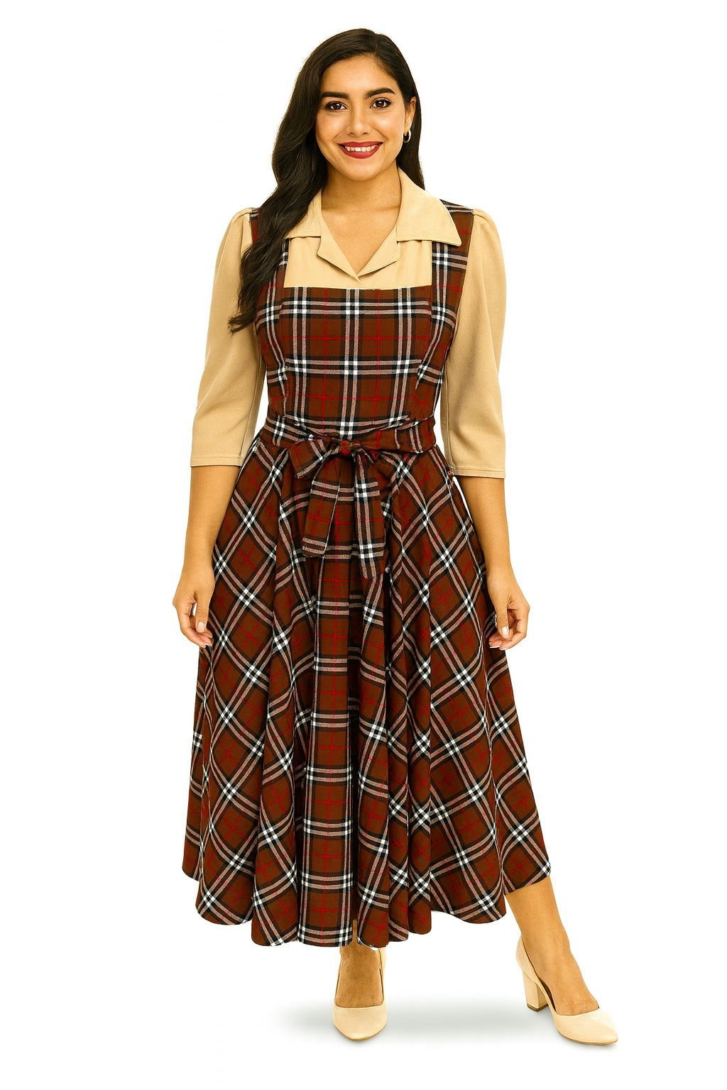 Brow kaki overrall Maxi dress