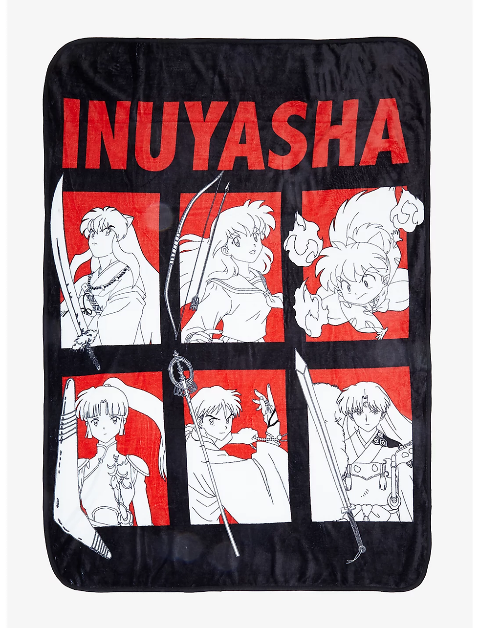 InuYasha Panel Portrait Throw Blanket Kiss Anime