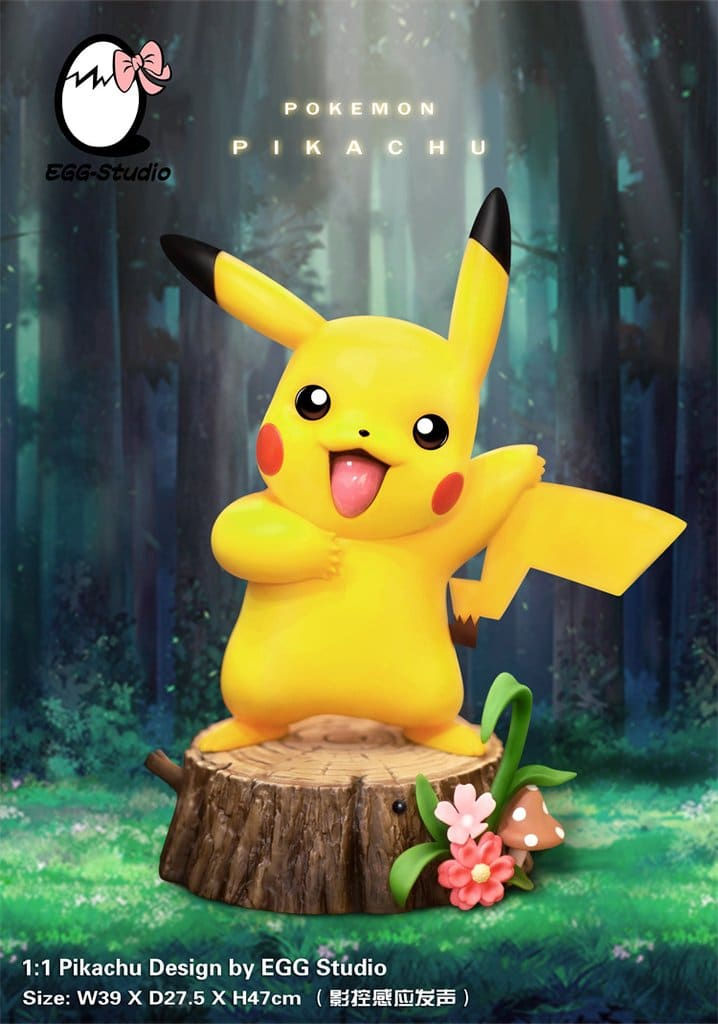 EGG Studio Pokemon Pikachu 1/1 Scale GK Statue with Sound.