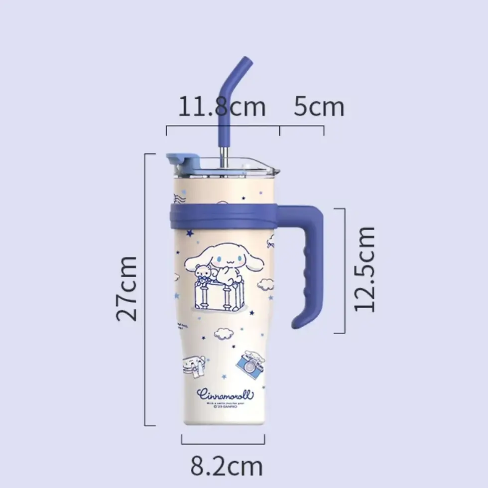 Thumbnail: Official Sanrio Stainless Steel Thermo Large Capacity Tumbler Cup with Straw Lid
