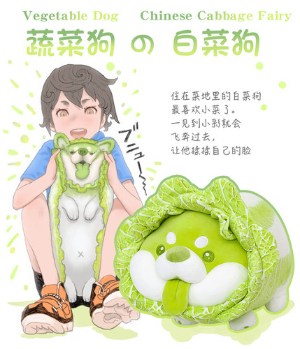 Vegetable Fairy Cabbage Dog Plush Toy Kiss Anime
