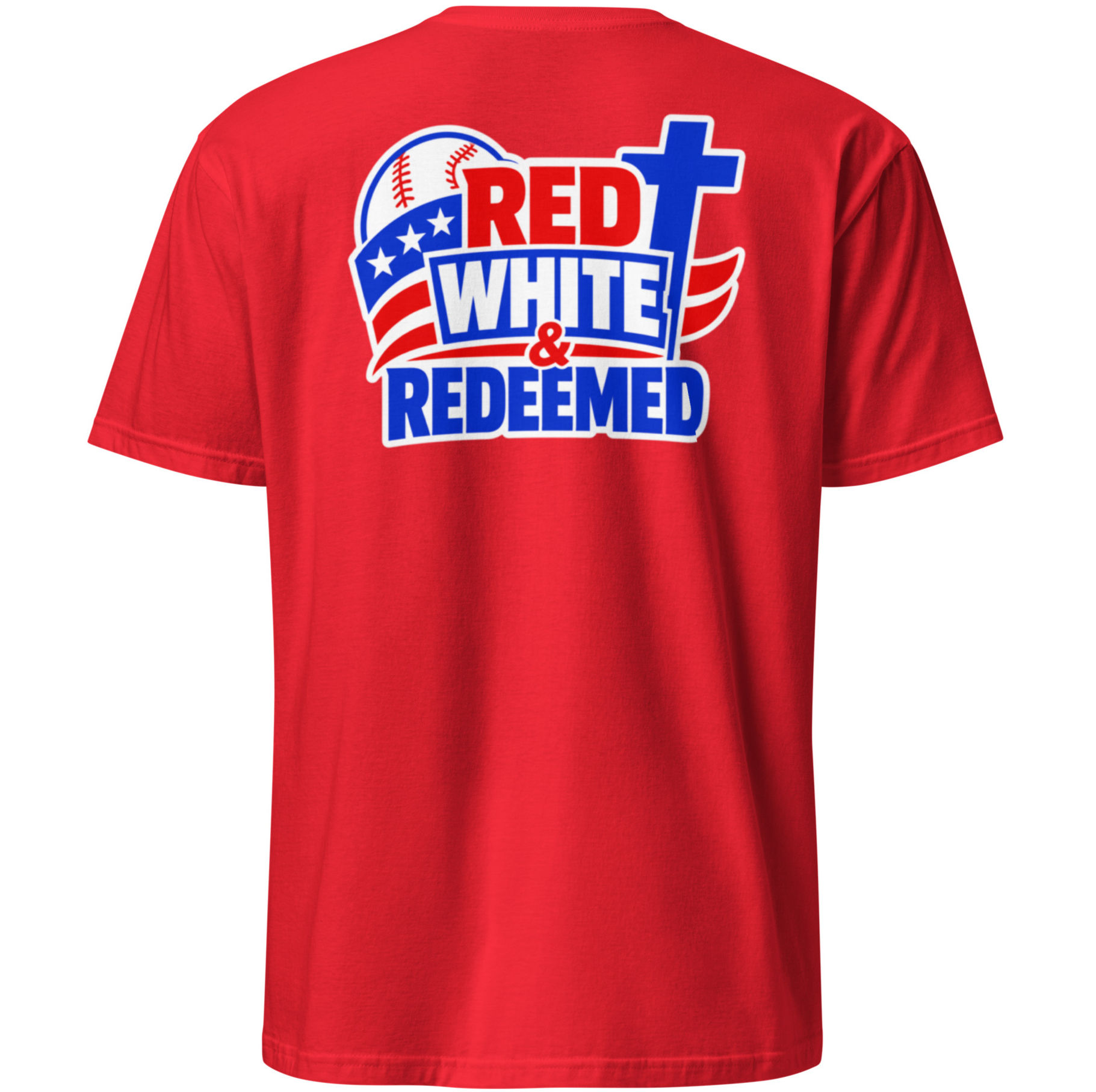 Adult Bison Baseball T-Shirt -  Red White & Redeemed