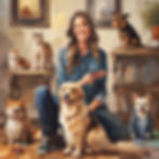 Pet sitter with pets