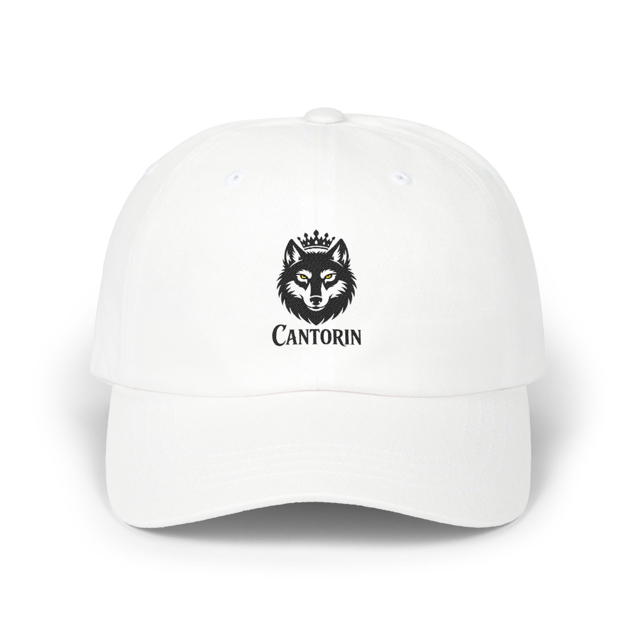 Dad Cap — Crowned Wolf Crest "Cantorin" Embroidered Baseball Hat
