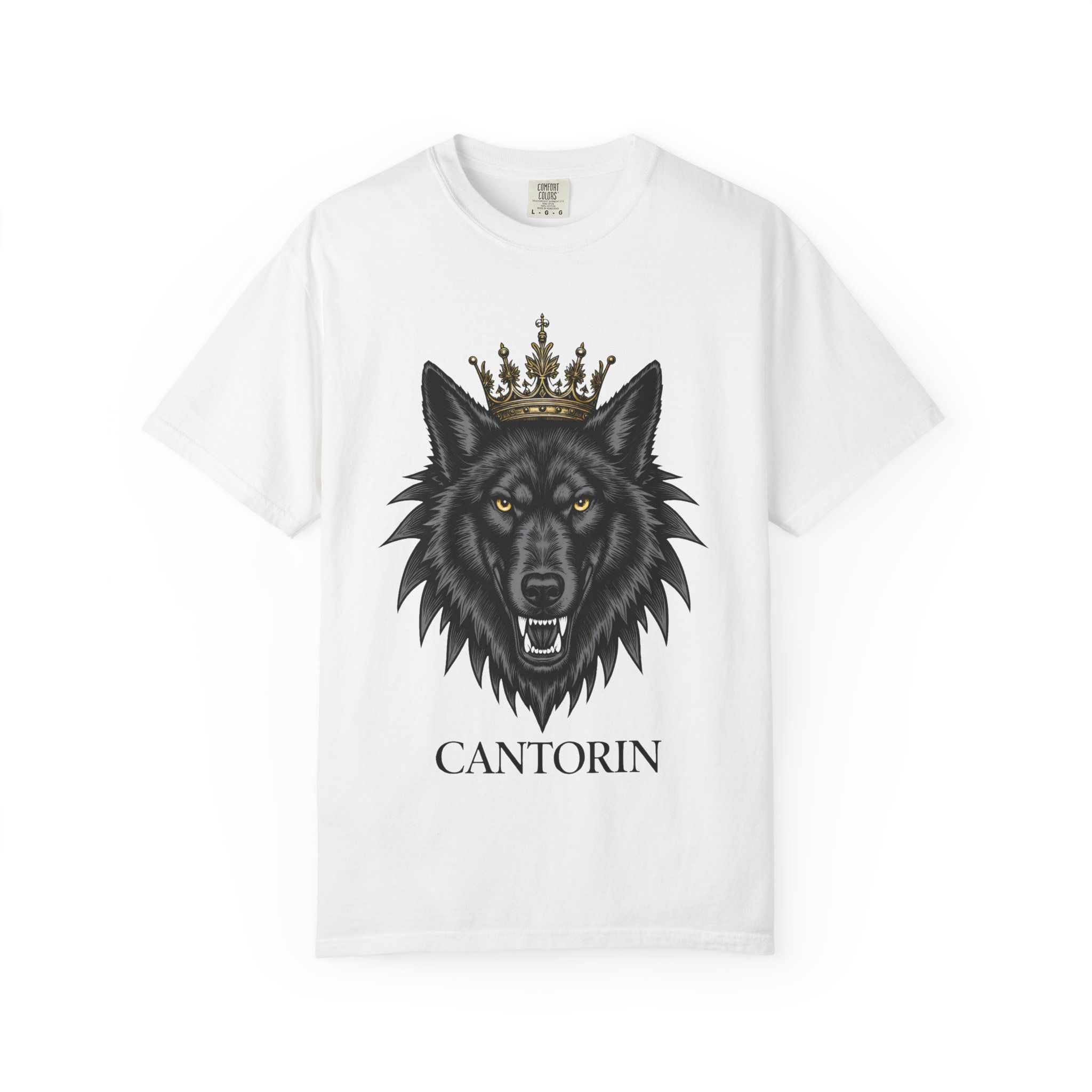 Wolf King T‑Shirt — Crowned Wolf Graphic Tee (Cantorin)