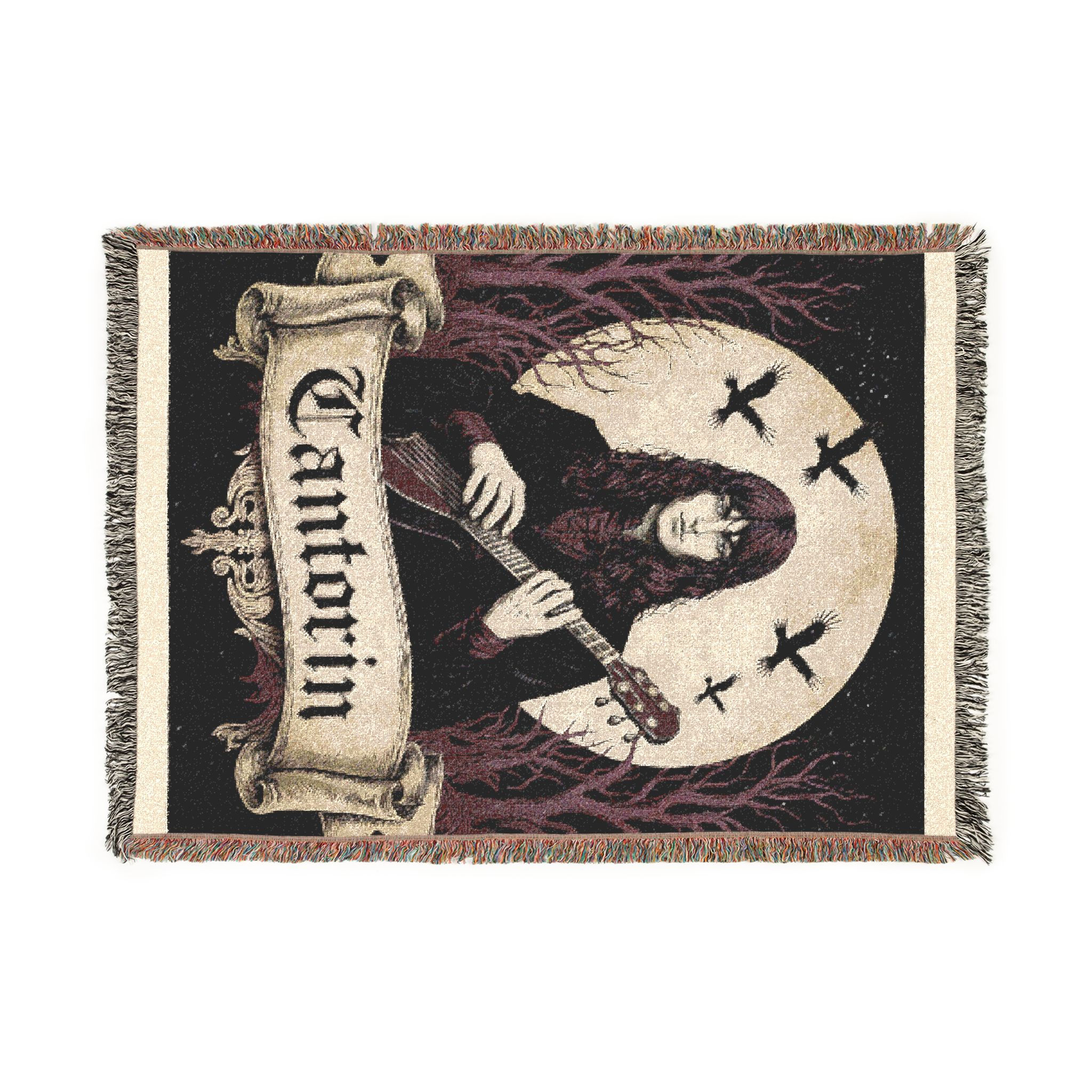 Gothic Grimoire Woven Blanket — 'Cantorin' Tapestry Throw