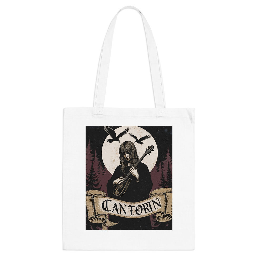Thumbnail: Cantorin Moonlit Music Tote Bag — Gothic Folk Musician
