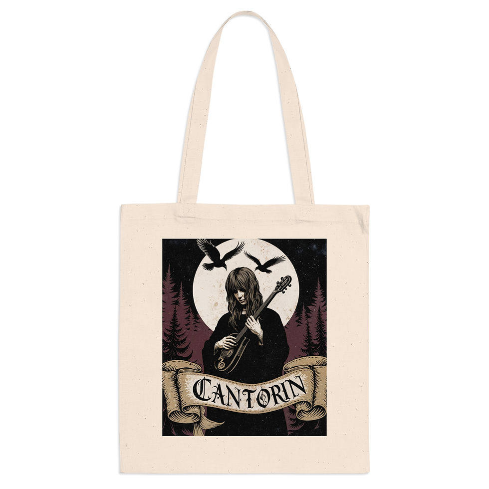 Thumbnail: Cantorin Moonlit Music Tote Bag — Gothic Folk Musician