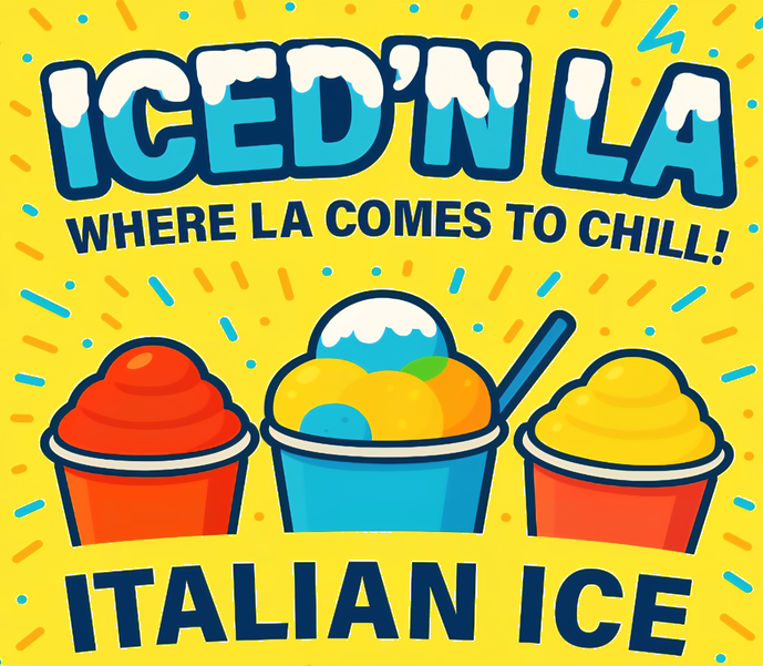 Los Angeles Italian ice catering logo by ICED ’N LA
