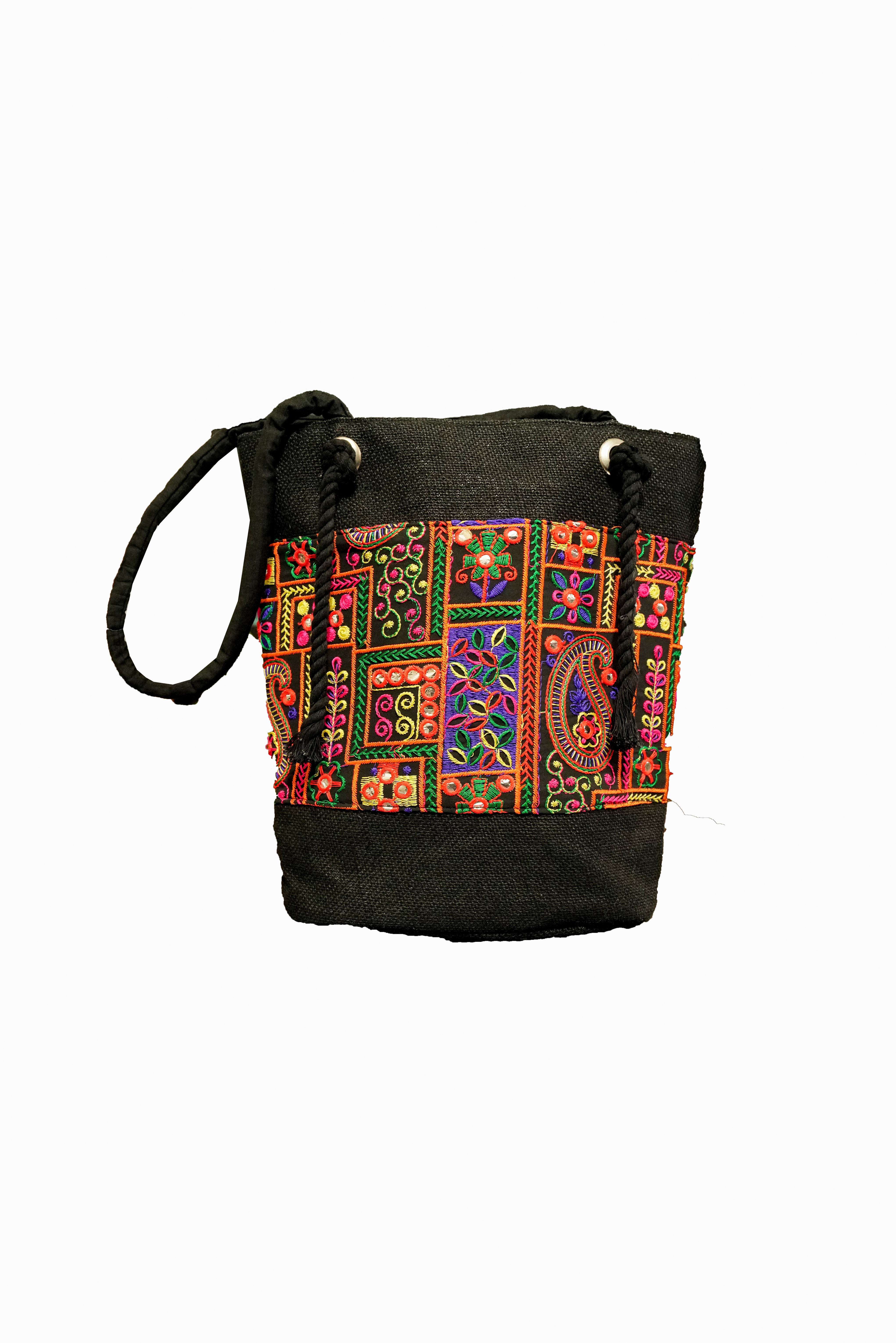 Bohemian Hand-Stitched Tote Bag