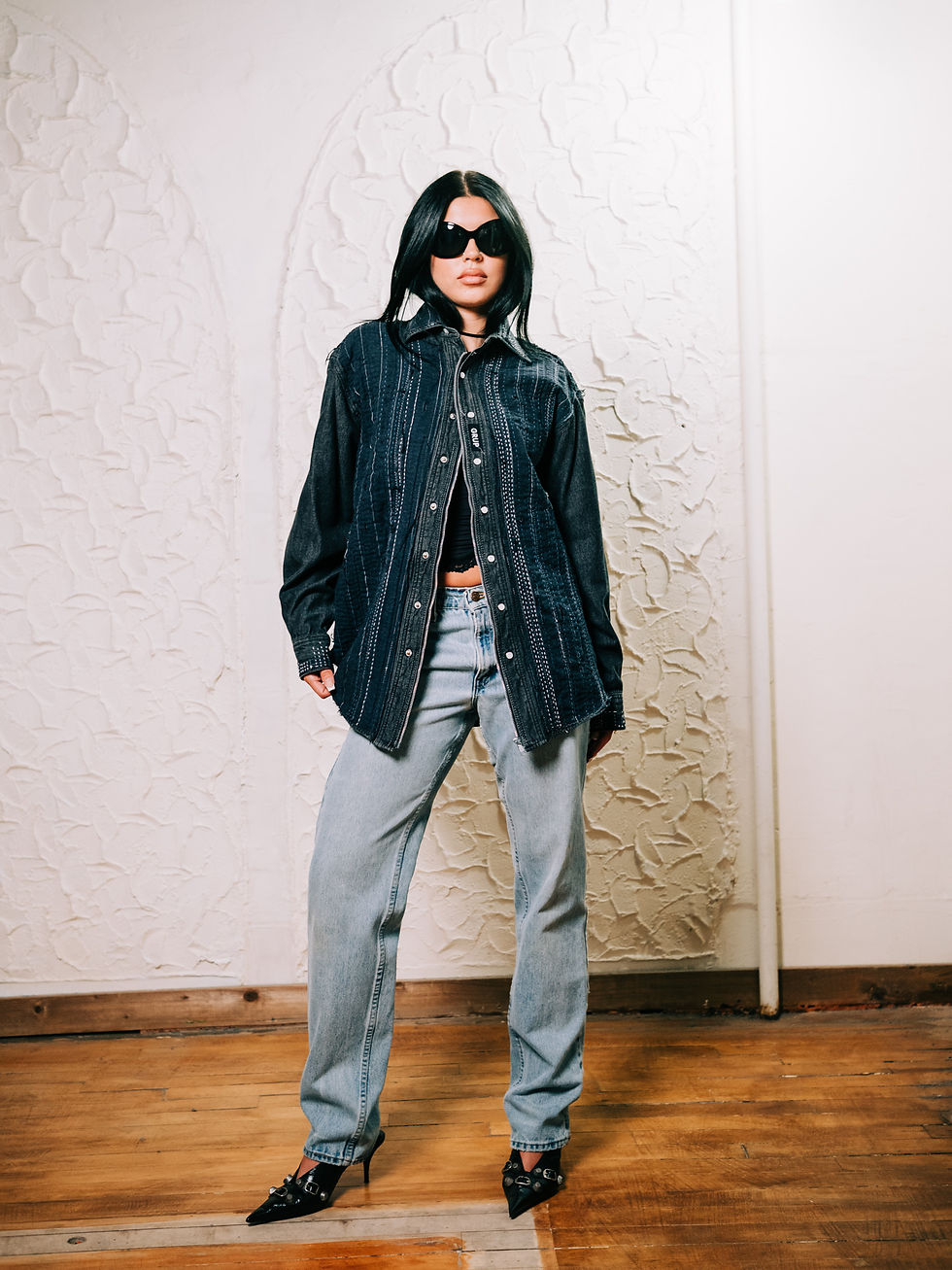 Thumbnail: Customized & Zippered Sashiko Shirt, item no. 02-40230