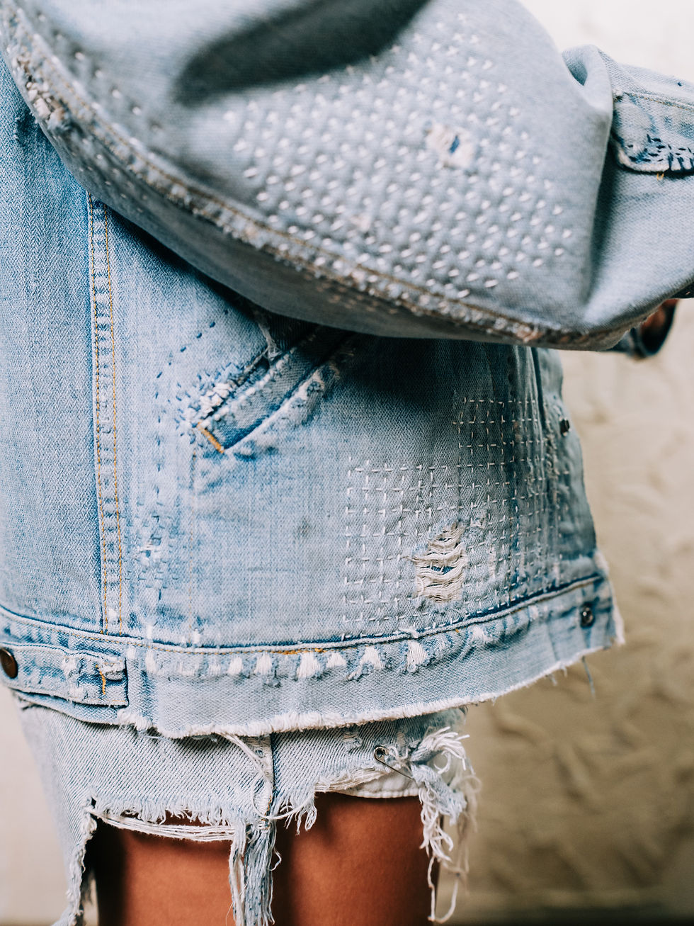 Thumbnail: 1980s GWG Kings Trucker Jacket + Sashiko Repairs, item no. 02-5035
