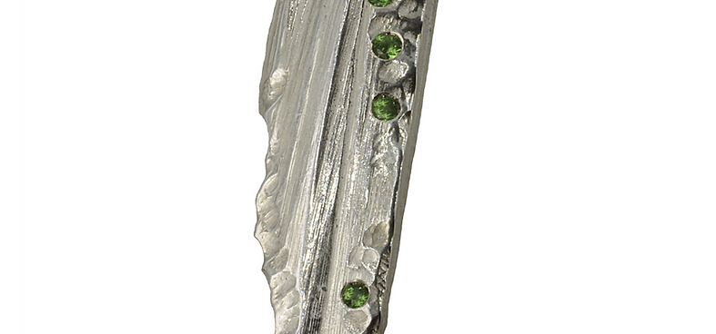 Pendentif contemporain, argent massif, tsavorites GASTON BIJOUX.png