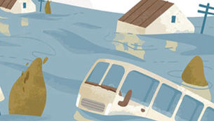 Segurança e cuidados com a saúde em enchentes.