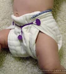 snap fastener around a wrapped prefold diaper