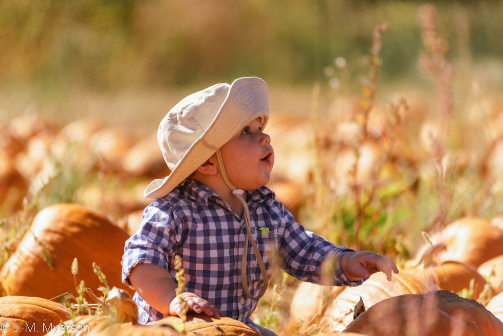 a little boy wearing a plaid shirt and a hat