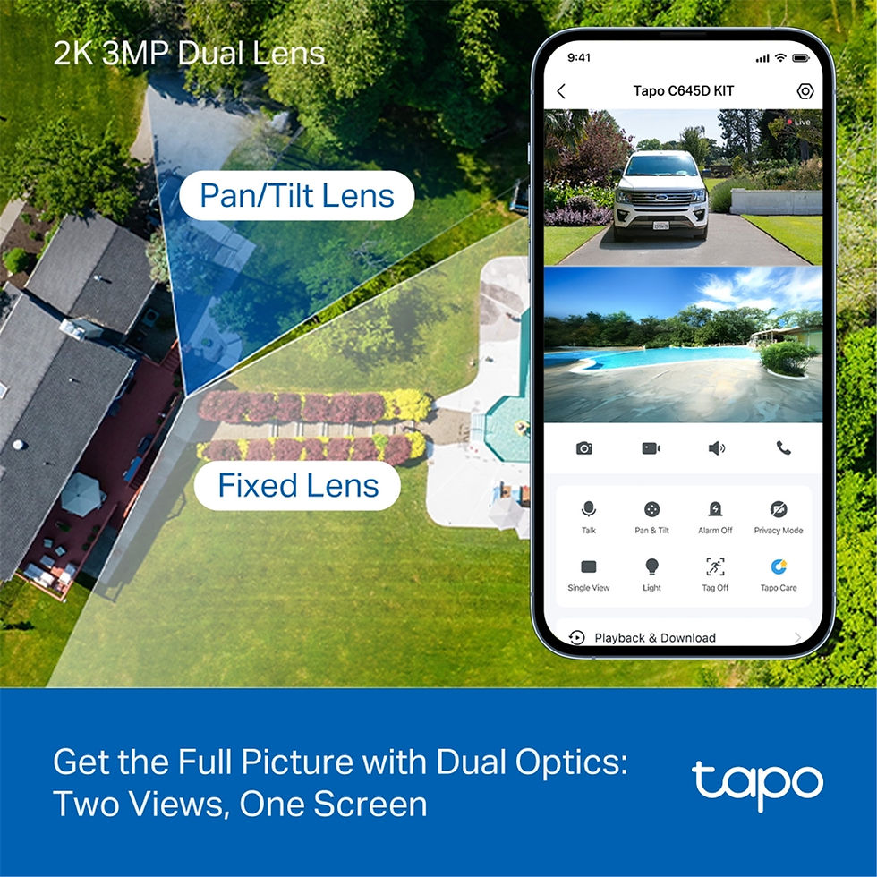 Thumbnail: TP Link Tapo C645D KIT 3MP/2K Outdoor Wire-Free Camera w Spotlight & Solar Panel