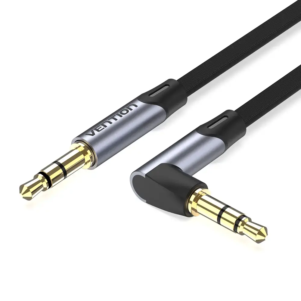 VENTION BAN Kabel AUX FLAT L-Style Elbow 3.5mm Male to Male 90 Degree 3 Meter