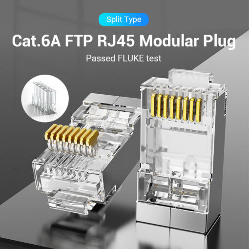 Thumbnail: VENTION IDG Kepala Kabel LAN RJ45 Cat6 Cat6A UTP FTP Modular Plug 50 pcs