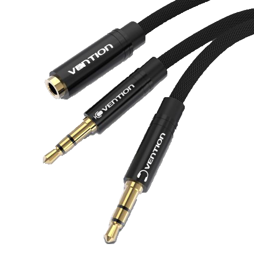 Vention BBM Kabel Aux Audio Splitter 3.5mm 4Pole Male to 2 Female