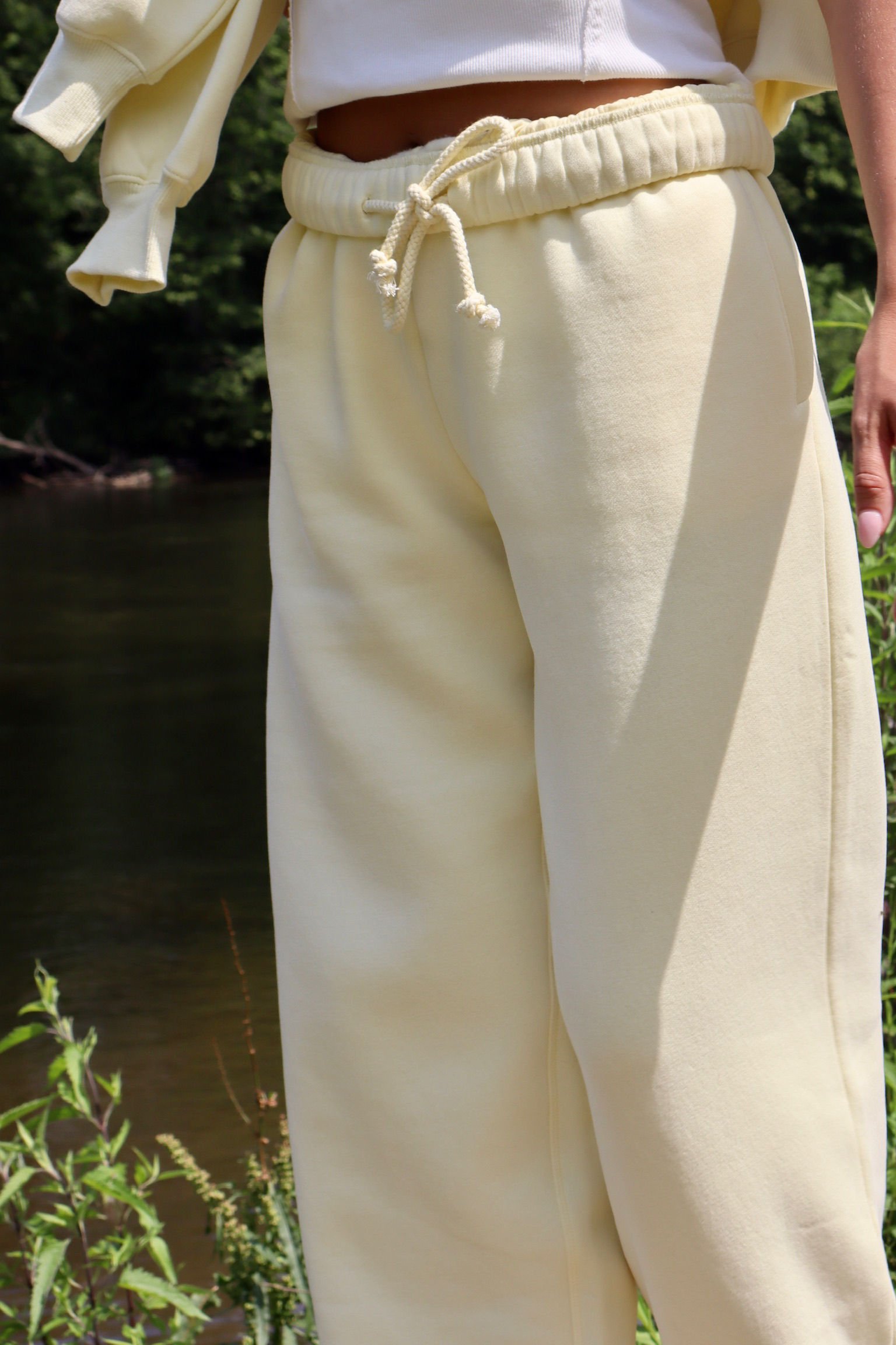 Cloud Wide Leg Sweatpants - Butter Yellow