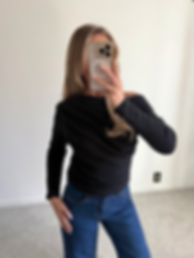 Fitted Long Sleeve Top - Characol 
