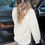 Thumbnail: Waffle Textured Oversized Top - Cream