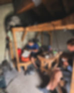 Inside a mountain hut on the GR10 hike