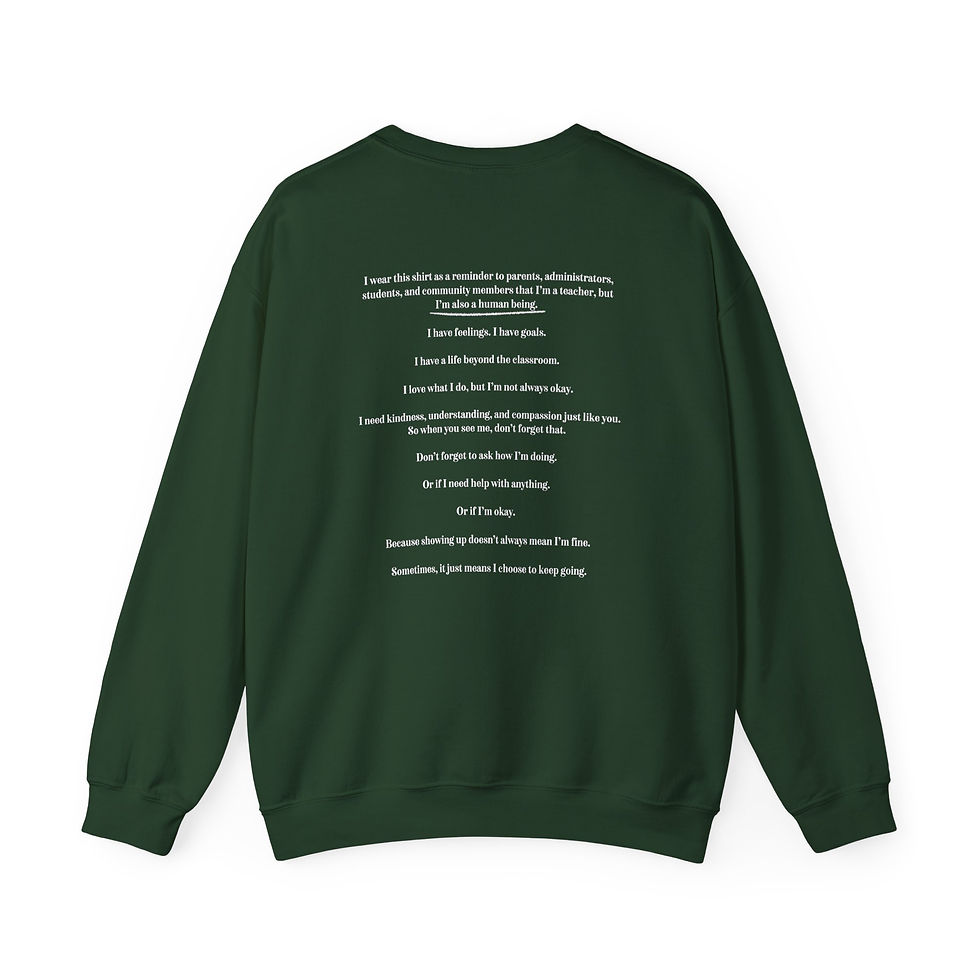 Thumbnail: The Human Behind The Teacher Sweatshirt