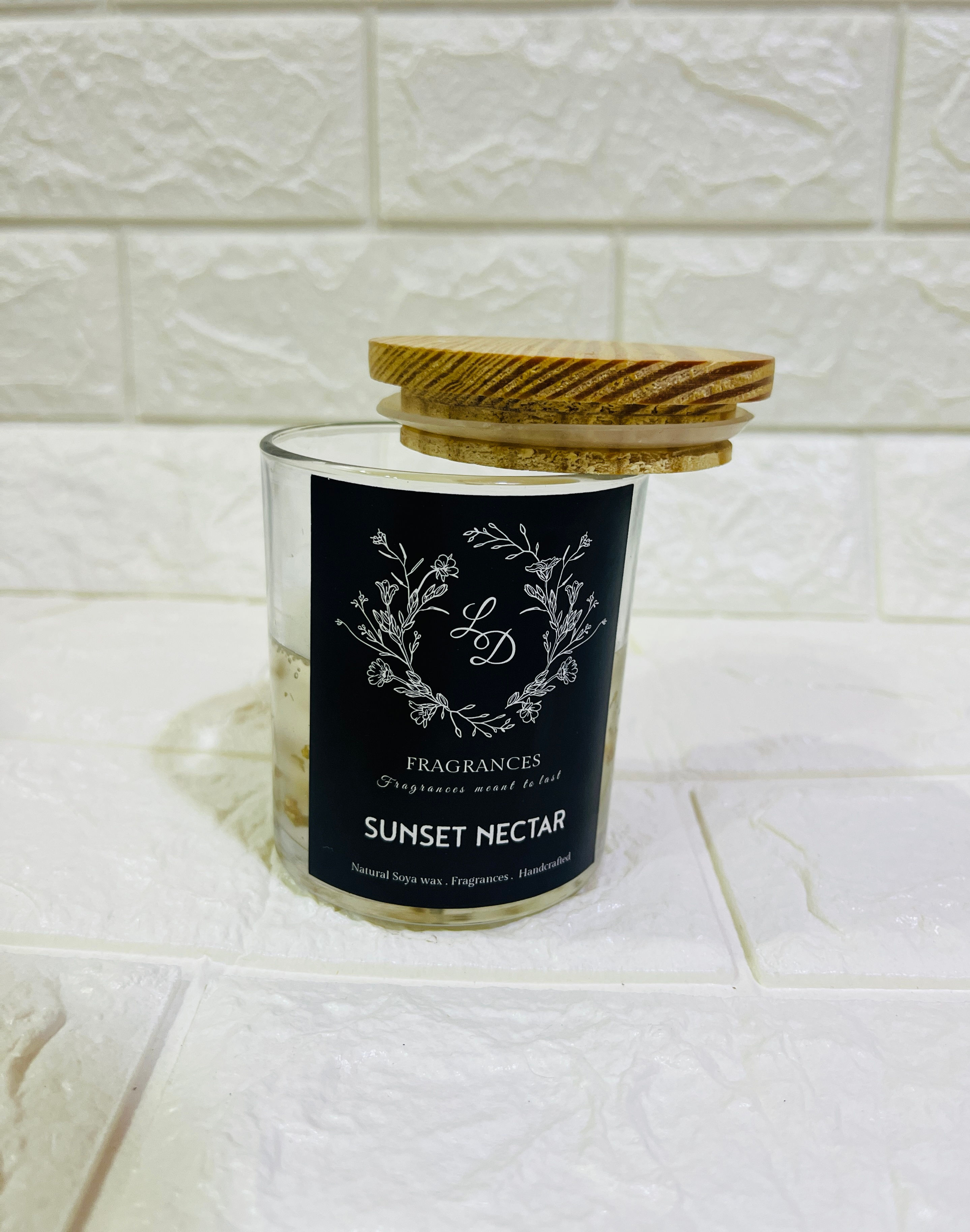 SUNSET NECTAR- GEL & SOYA WAX with gold foil