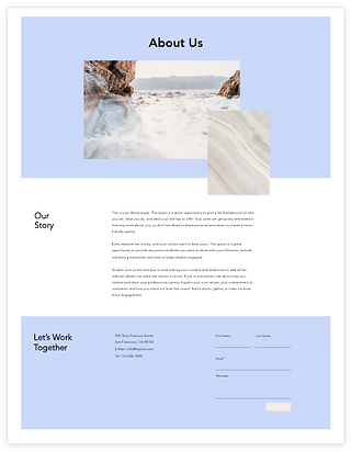 Wix Website Template Example of an About Page