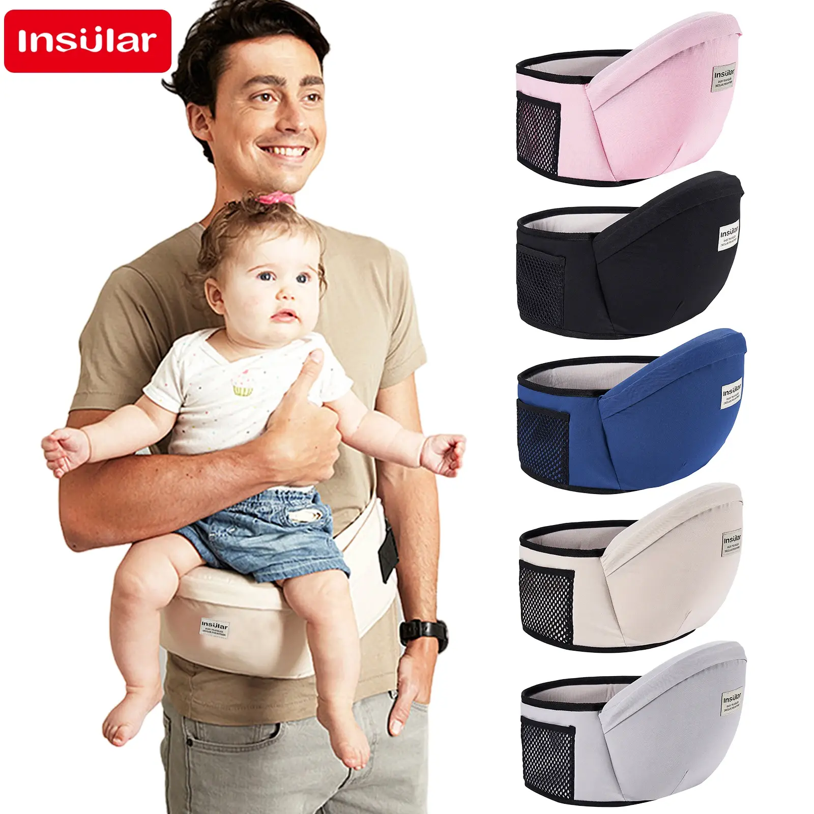 Baby Carrier Waist Stool Walkers Baby Sling Hold Waist Belt Backpack Hipseat