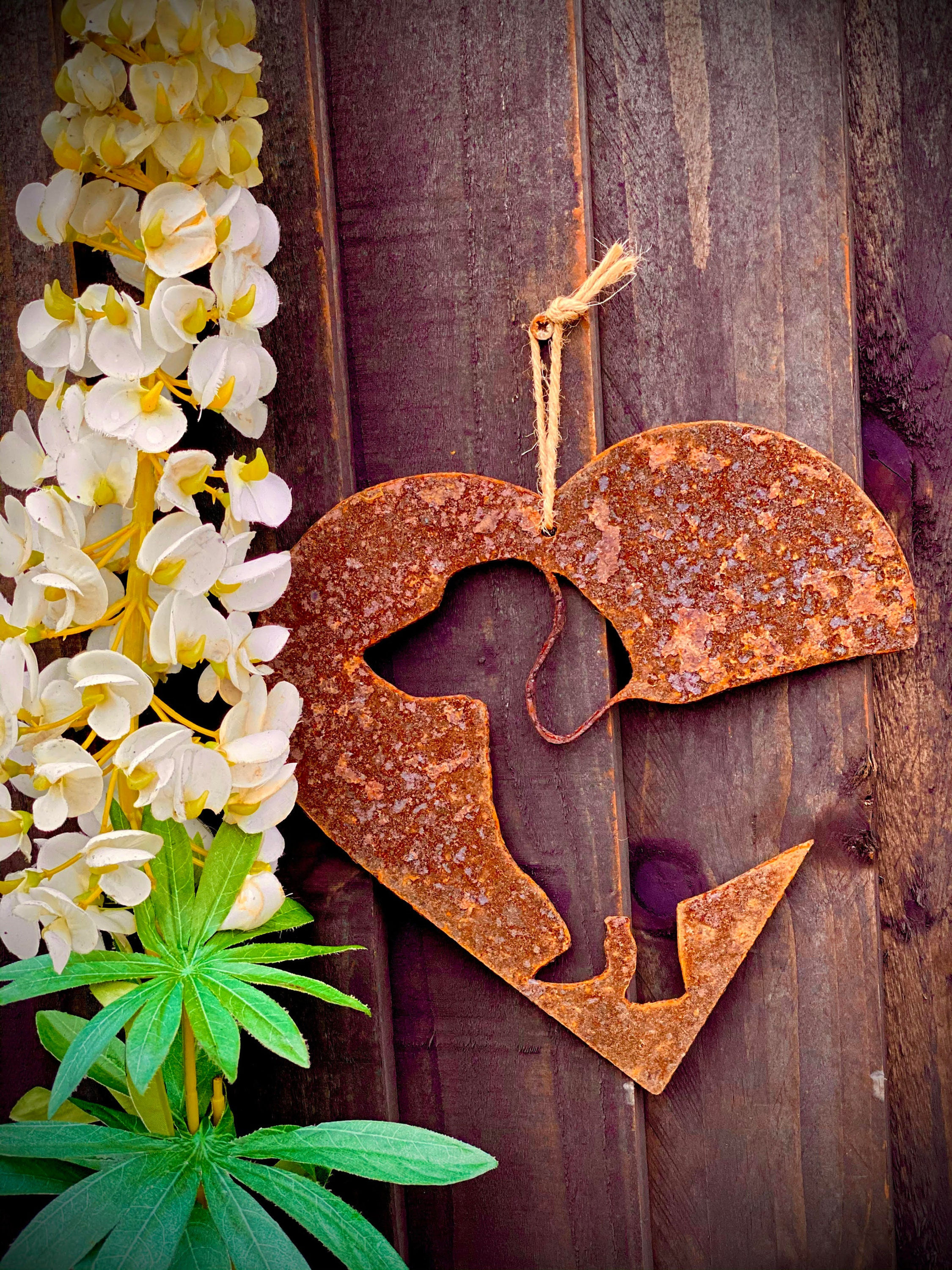 Love Heart Dachshund Sausage Dog Pet Memorial Rusty Rustic Art Wall Hanging Pr