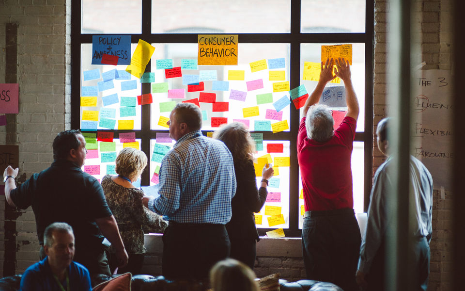 It is important to allow ample time during a workshop for participants to explore ideas on their own and with their team. One of my frequent overarching goals is to impart on participants that they can incorporate these kinds of active ‘design thinking’ tools in their daily work without disrupting what they already do on a daily basis. 

Toronto, 2015 – Employee Jam: Reducing Food Waste Through Innovative Material Solutions

