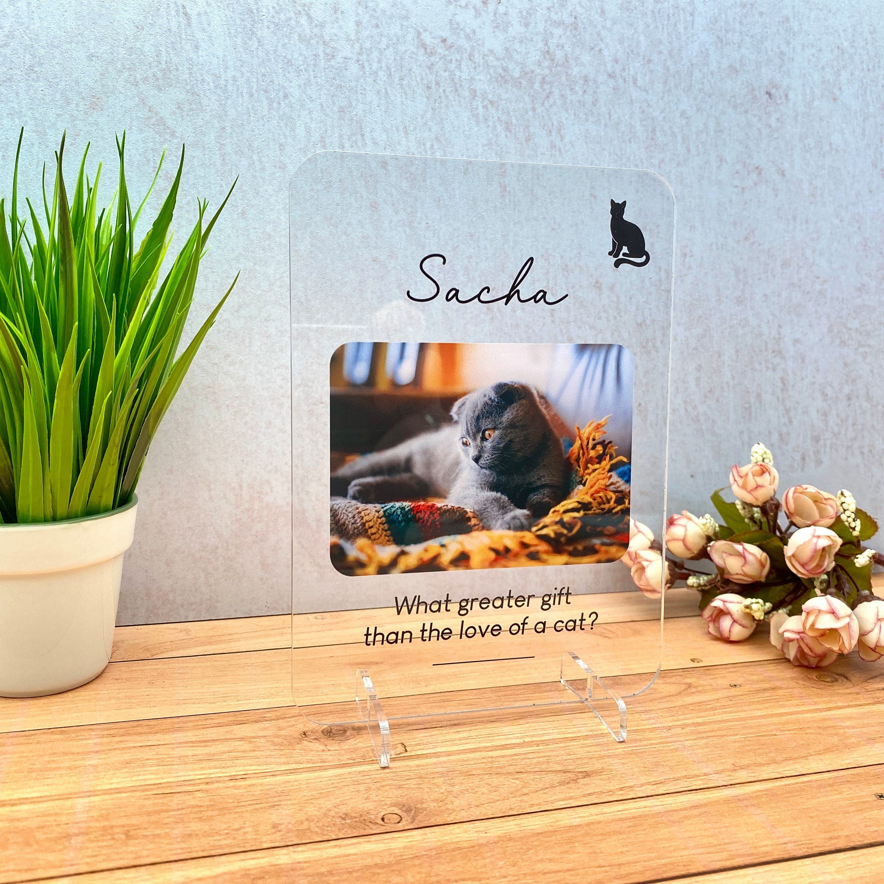Custom Pet Photo Plaque, Cat Lover Gift, Cat Birthday Frame, Dog Birthday Frame