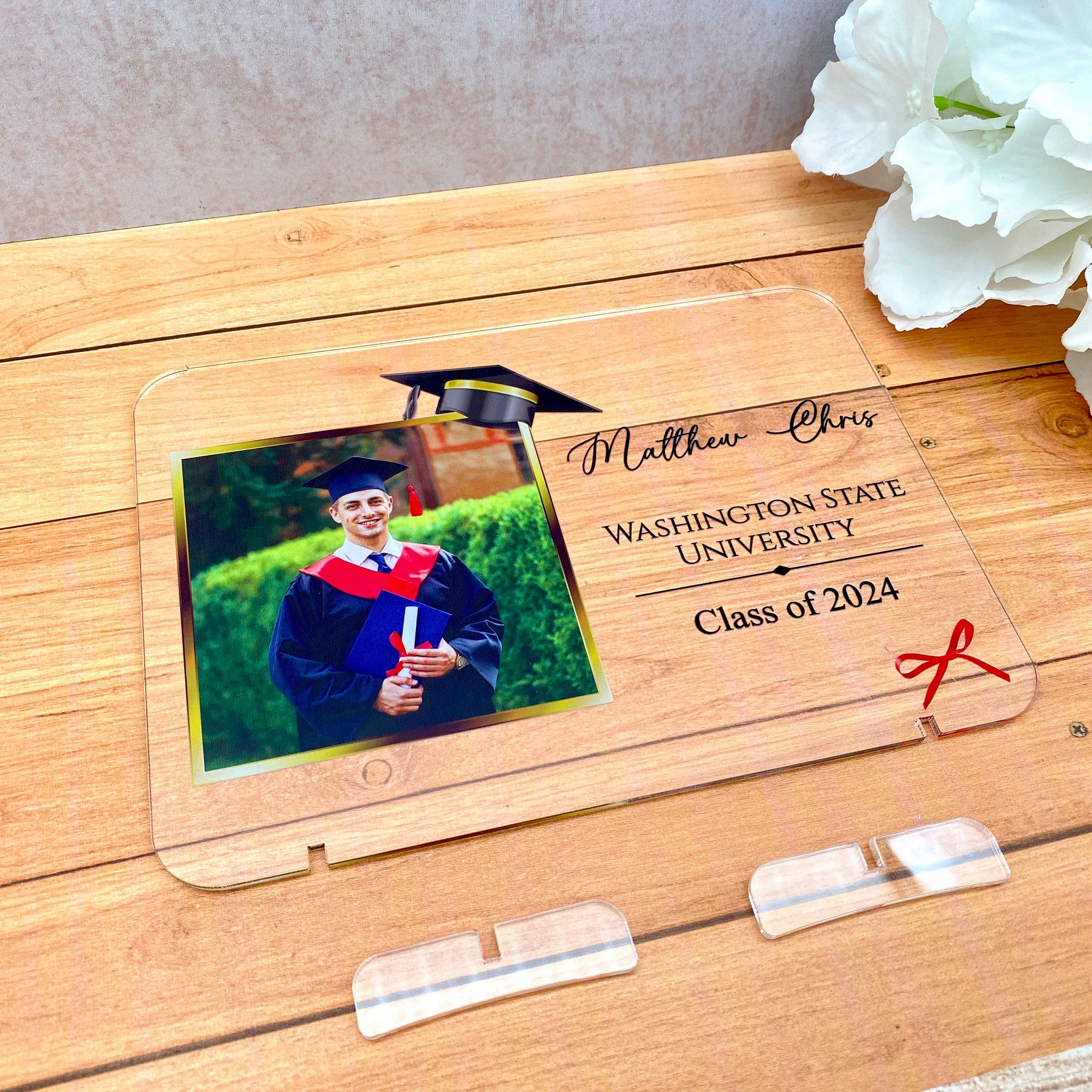 Personalized Graduation Photo Plaque, New Graduate Gift, Graduation gift for hi