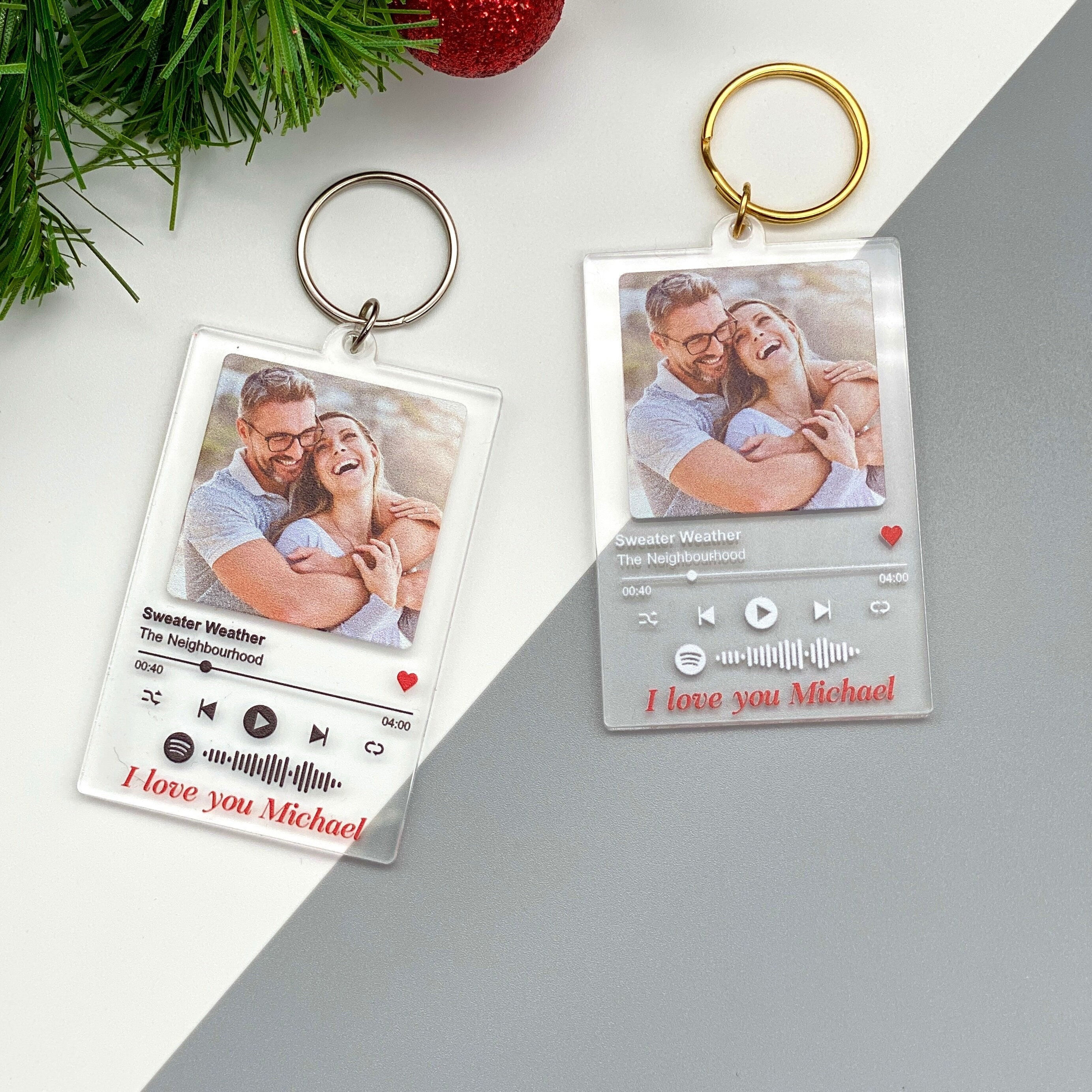 Personalized Keychain | Custom Photo Key chain | Song Plaque Key Ring | Gift fo