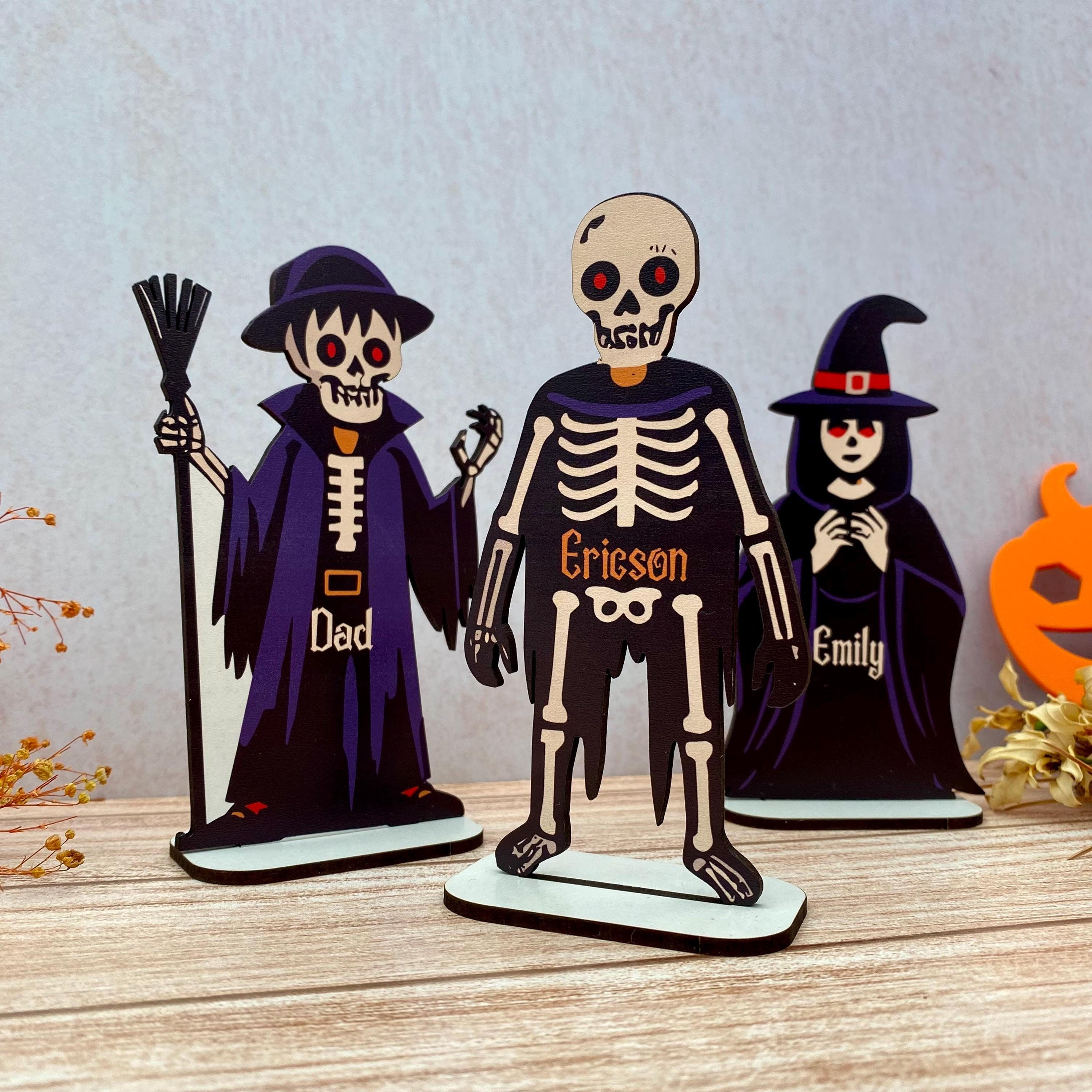 Gothic Skeleton Family Table Decor, Halloween Gift, Halloween-Themed Events, Sp