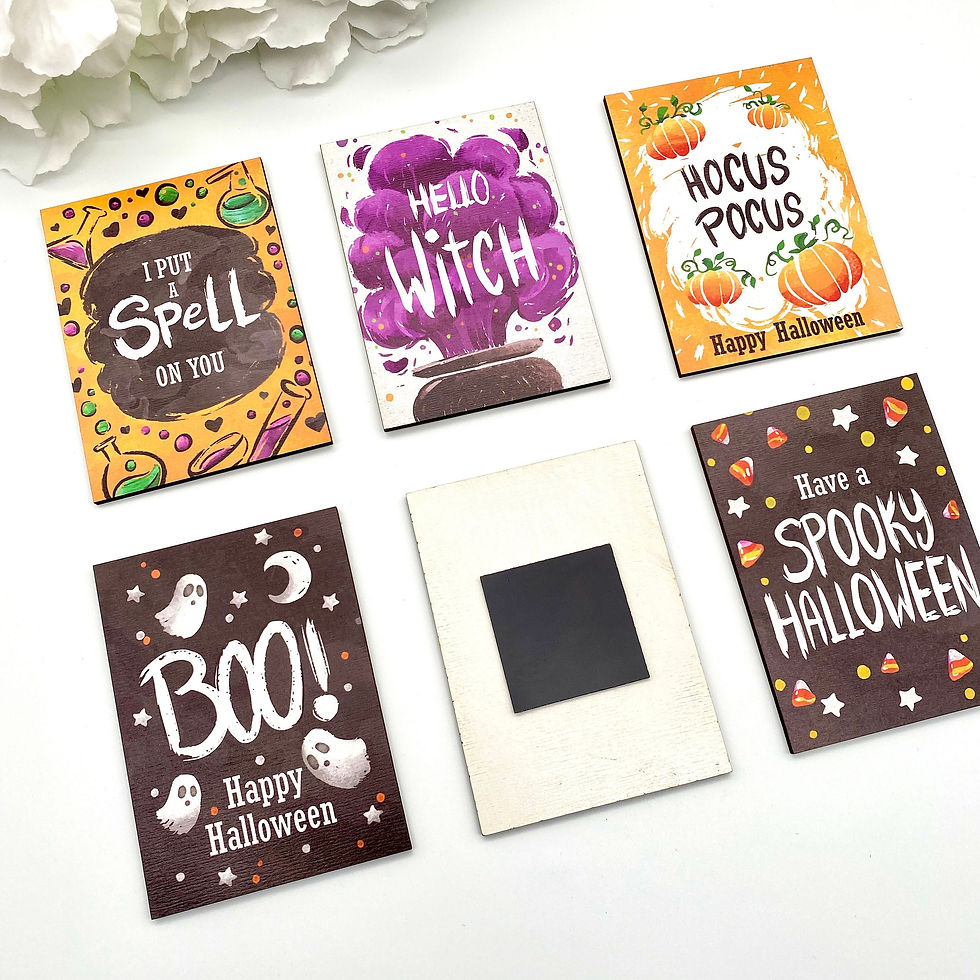 Miniature : Halloween Magnets for Fridge Refrigerator, Wooden Halloween Decorations, Car Ma