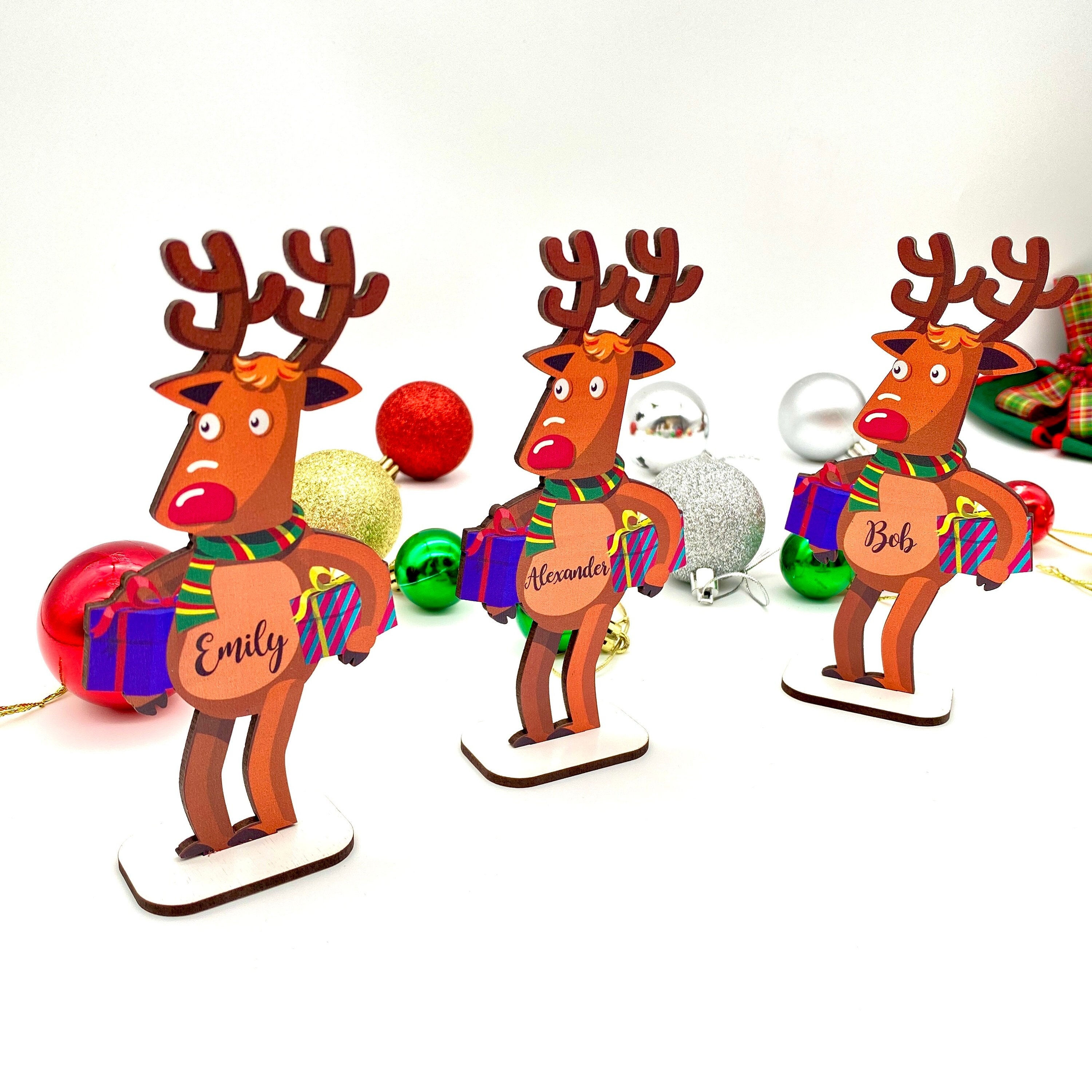 Handcrafted Christmas Reindeer Decor, Wooden Reindeer Christmas Decor, Personal