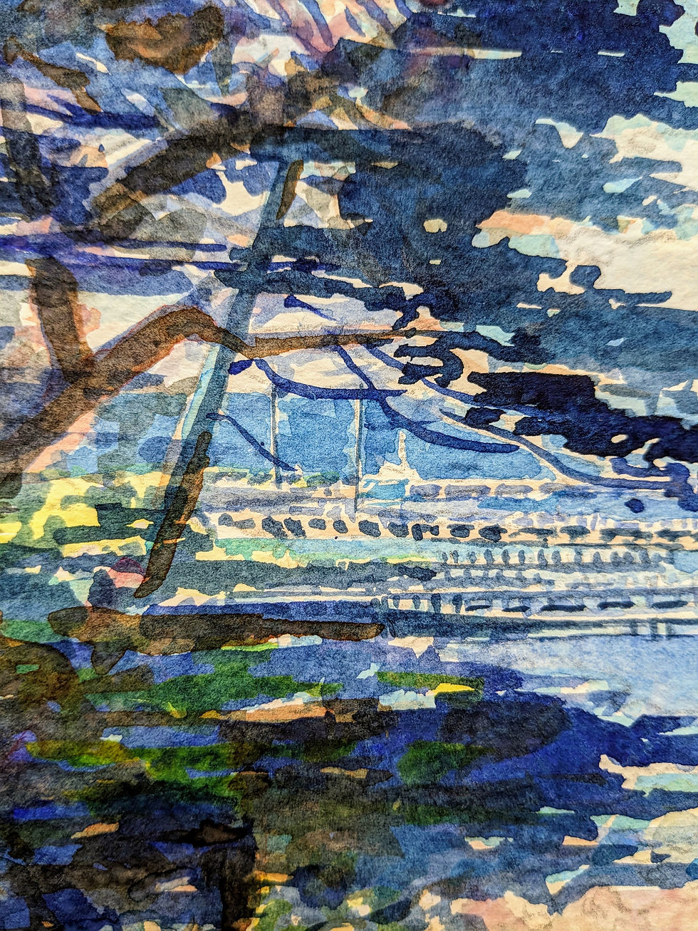 Thumbnail: Mothers Beach through the Pines, Mornington