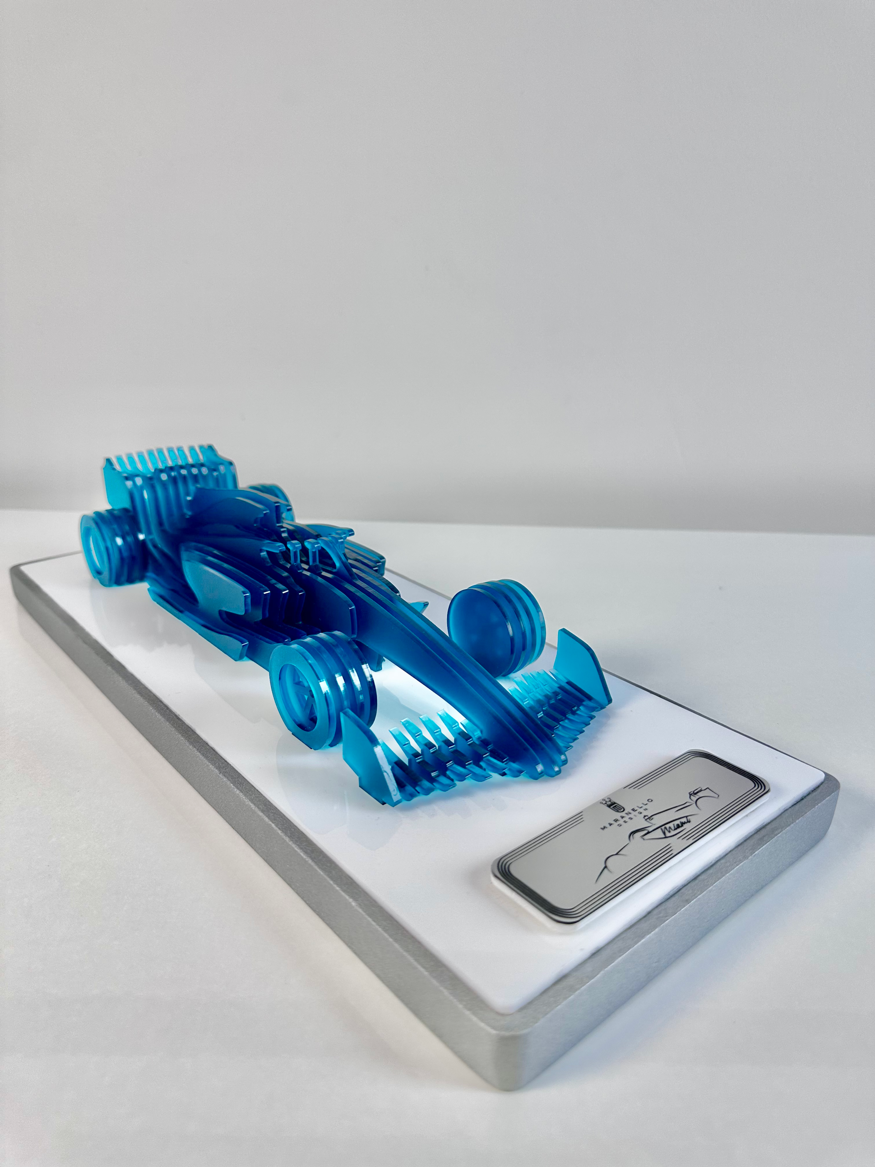 Desk Fluidity Sculpture - Acqua Blue