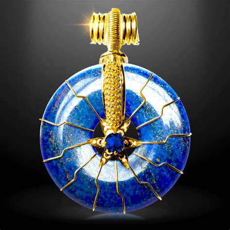 copy of FLOWER OF LIFE - Lapis Lazuli w/Saphire in Gold