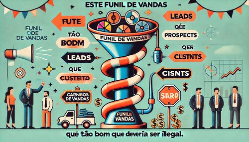 Ilustração mostrando uma representação visual do que seria um funil de vendas