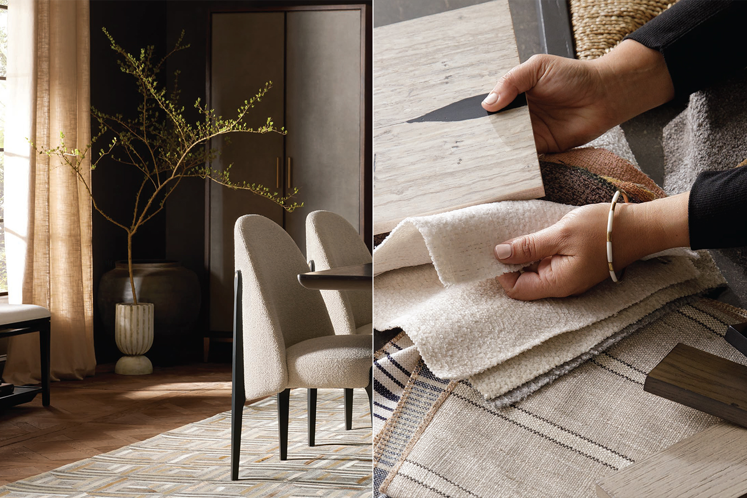 Dubai interior decoration with soft colours and natural materials